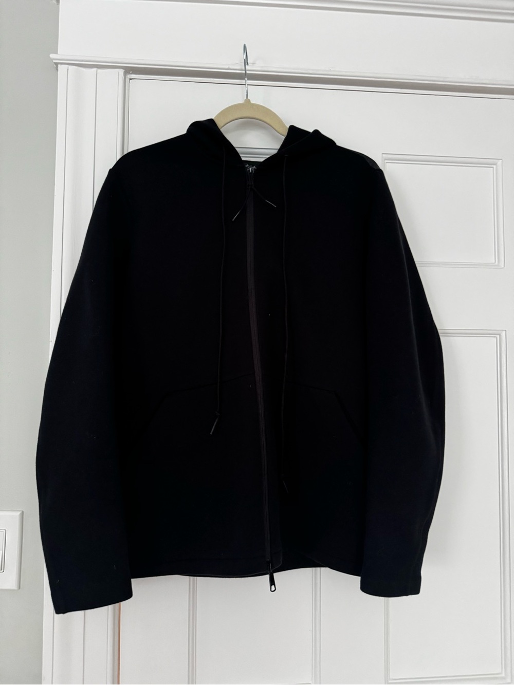 Theory Men's Black Zip-Up Hoodie Sweater